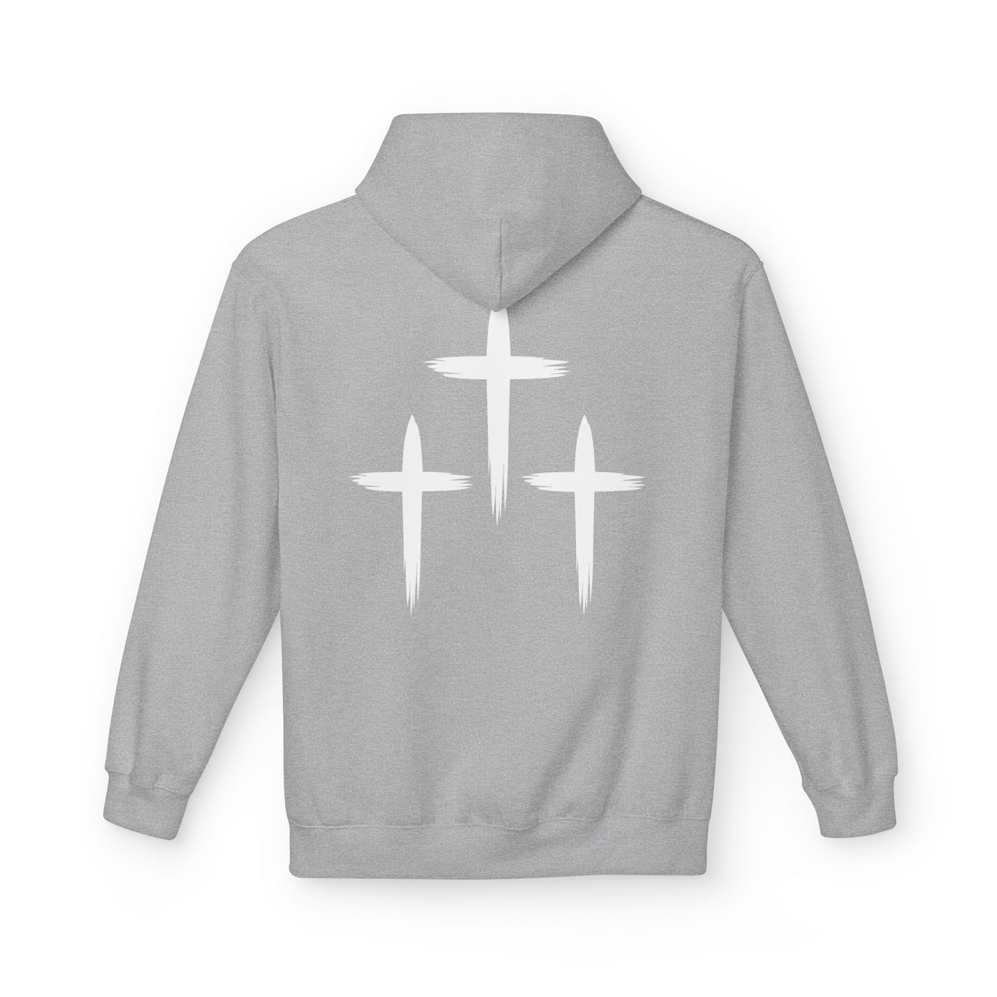 Faith-Inspired Unisex Fleece Hoodie with Cross Design | Cozy Religious Apparel | Perfect for Church, Gifts, Casual Wear