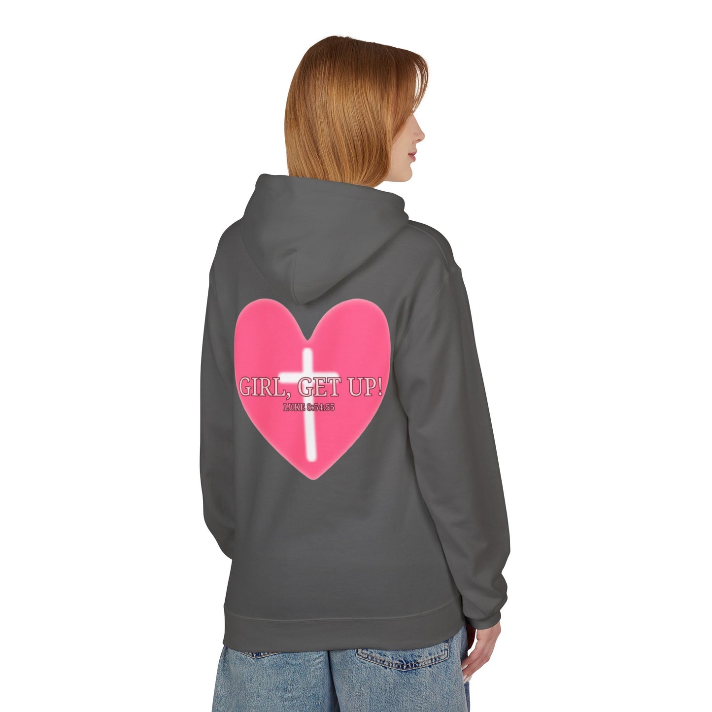 Motivational Fleece Hoodie - Girl, Get Up! Cozy Unisex Sweatshirt for Inspiration, Warmth, Gift for Her, Casual Wear, Everyday Comfort