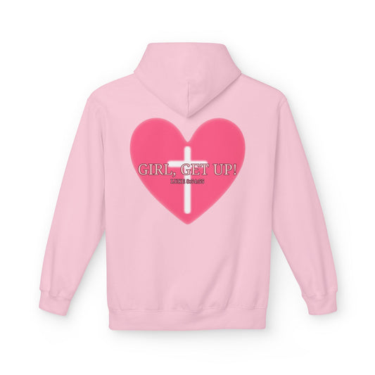 Motivational Fleece Hoodie - Girl, Get Up! Cozy Unisex Sweatshirt for Inspiration, Warmth, Gift for Her, Casual Wear, Everyday Comfort