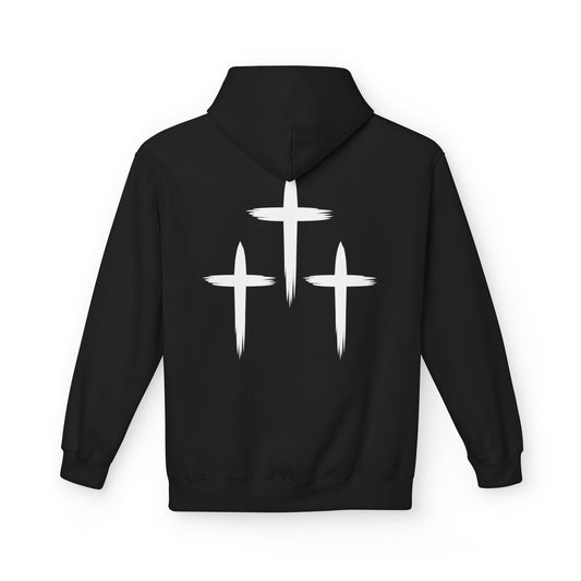 Faith-Inspired Unisex Fleece Hoodie with Cross Design | Cozy Religious Apparel | Perfect for Church, Gifts, Casual Wear