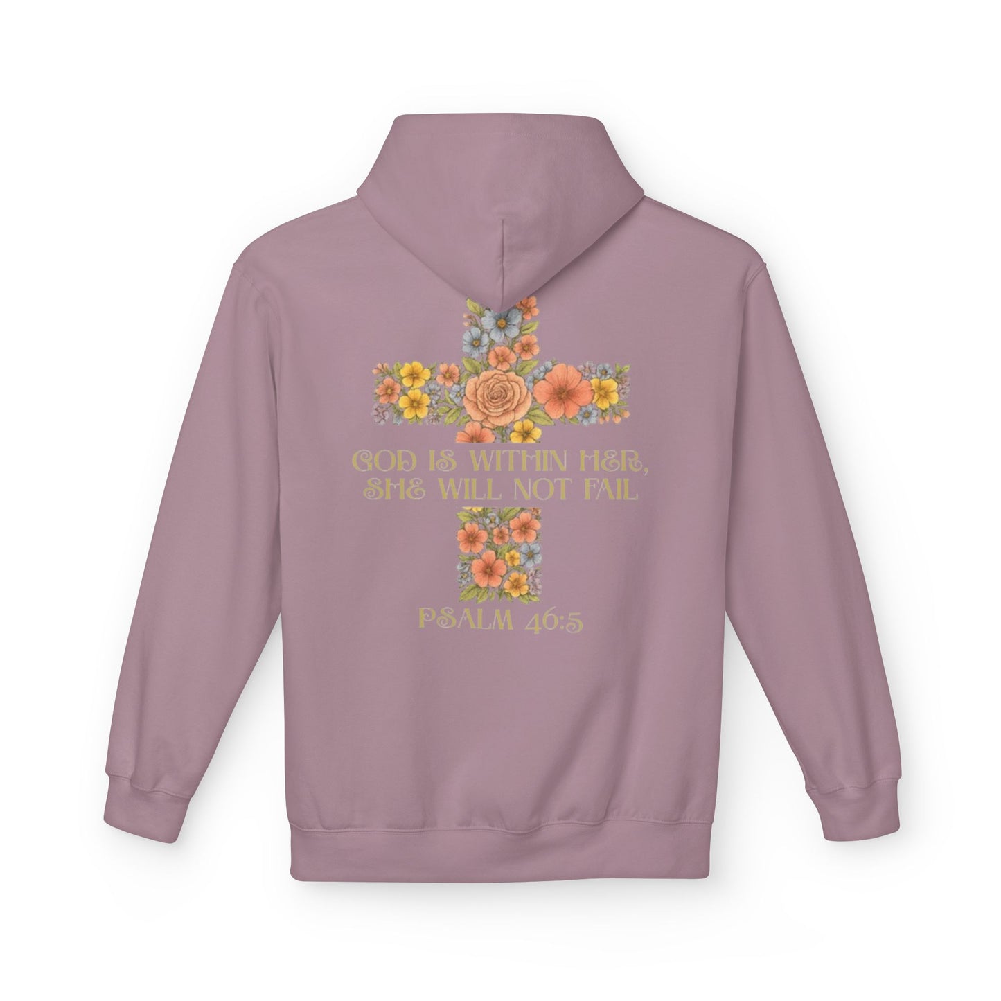 Inspirational Floral Cross Hoodie - Cozy Fleece, Gift for Faith, Christian Apparel, Bible Verse Clothing, Spring Outfit