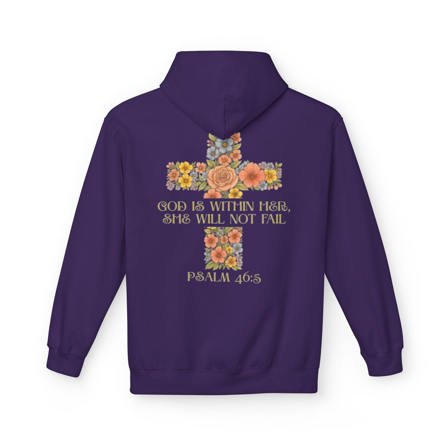 Inspirational Floral Cross Hoodie - Cozy Fleece, Gift for Faith, Christian Apparel, Bible Verse Clothing, Spring Outfit