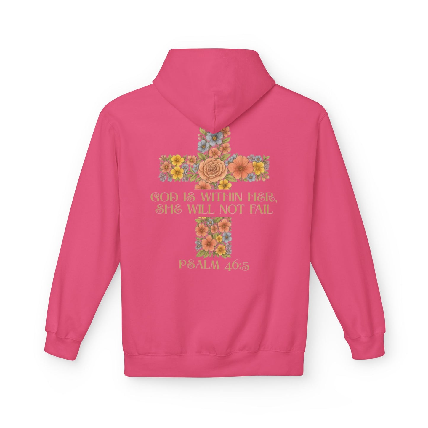 Inspirational Floral Cross Hoodie - Cozy Fleece, Gift for Faith, Christian Apparel, Bible Verse Clothing, Spring Outfit