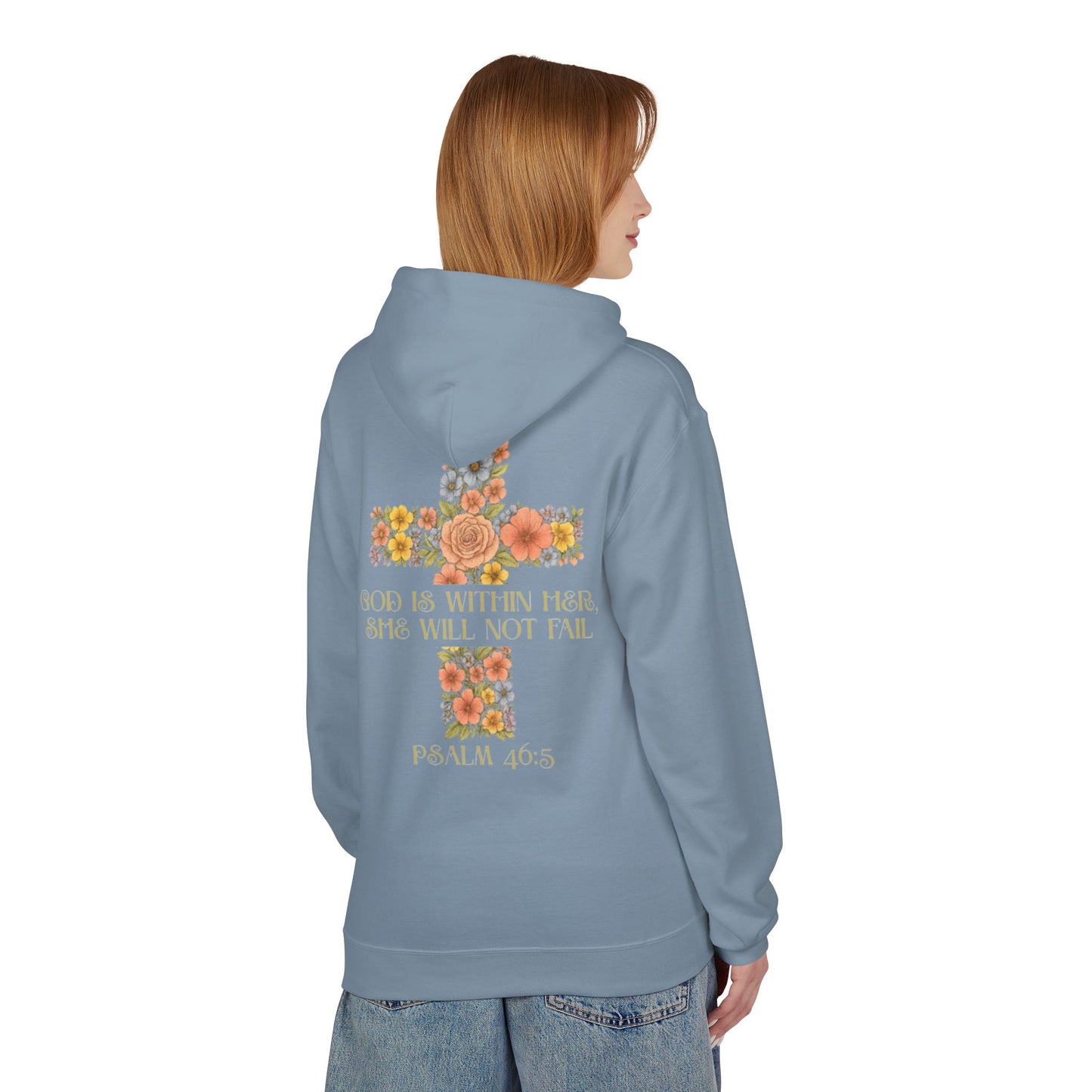 Inspirational Floral Cross Hoodie - Cozy Fleece, Gift for Faith, Christian Apparel, Bible Verse Clothing, Spring Outfit