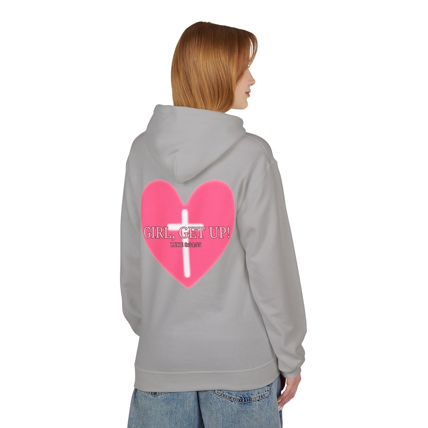 Motivational Fleece Hoodie - Girl, Get Up! Cozy Unisex Sweatshirt for Inspiration, Warmth, Gift for Her, Casual Wear, Everyday Comfort