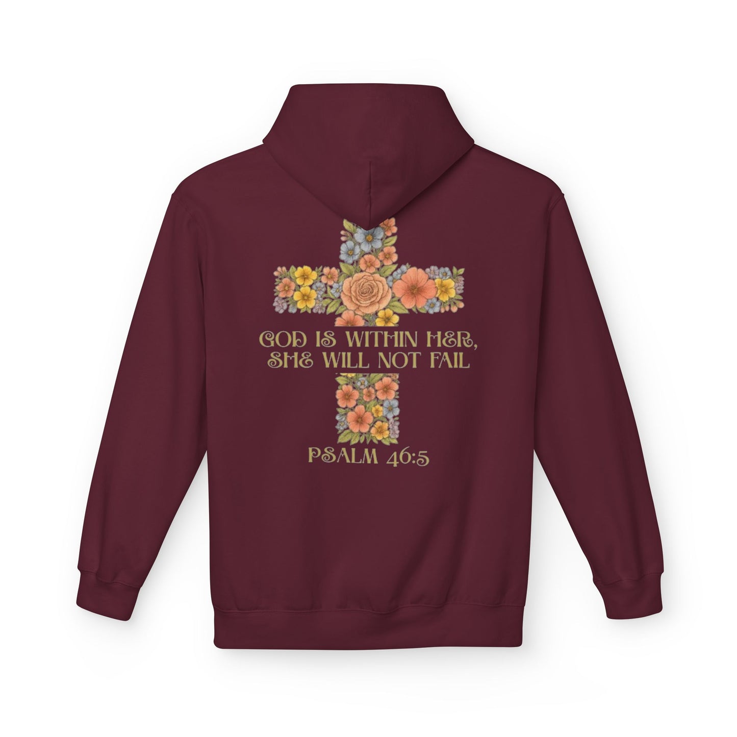Inspirational Floral Cross Hoodie - Cozy Fleece, Gift for Faith, Christian Apparel, Bible Verse Clothing, Spring Outfit