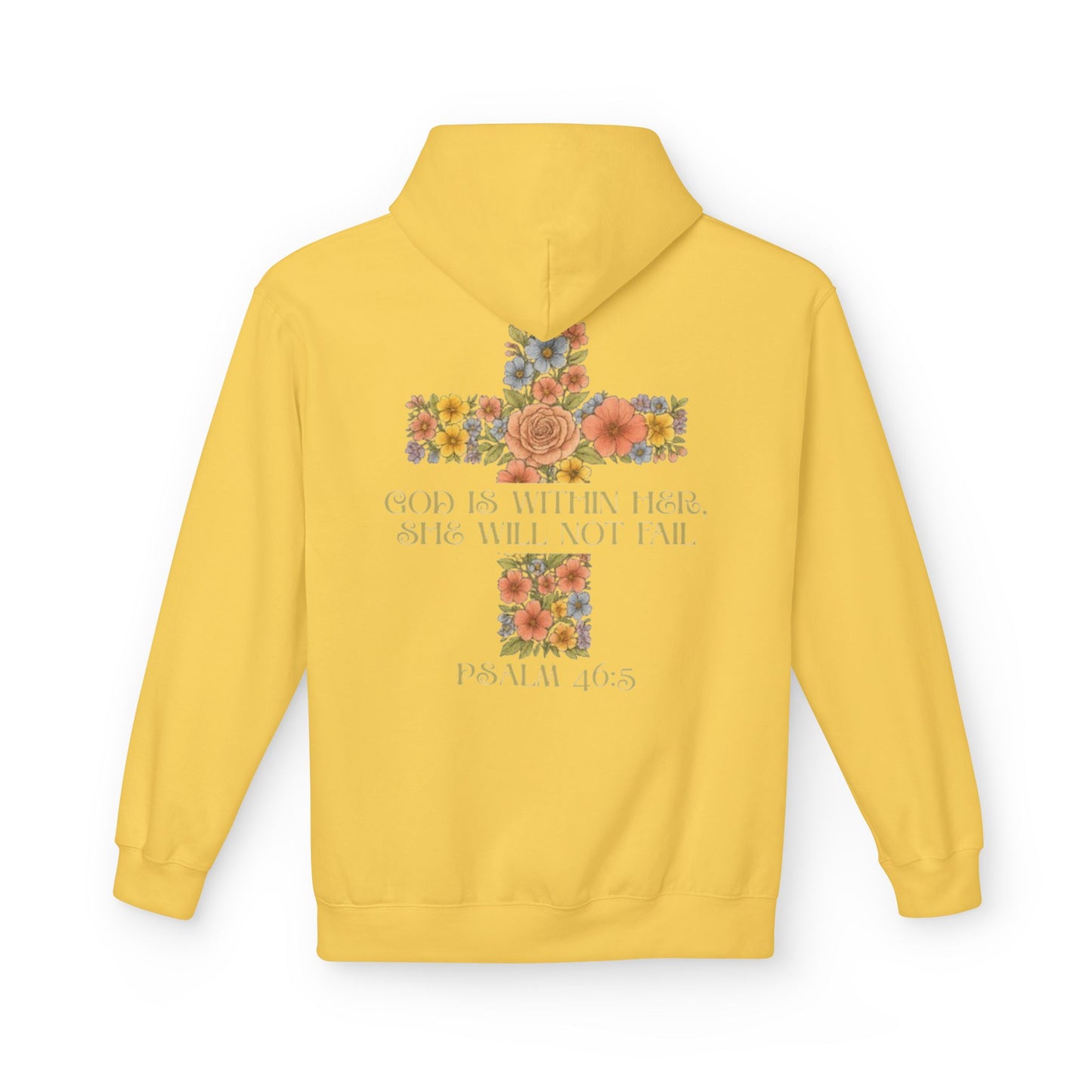 Inspirational Floral Cross Hoodie - Cozy Fleece, Gift for Faith, Christian Apparel, Bible Verse Clothing, Spring Outfit