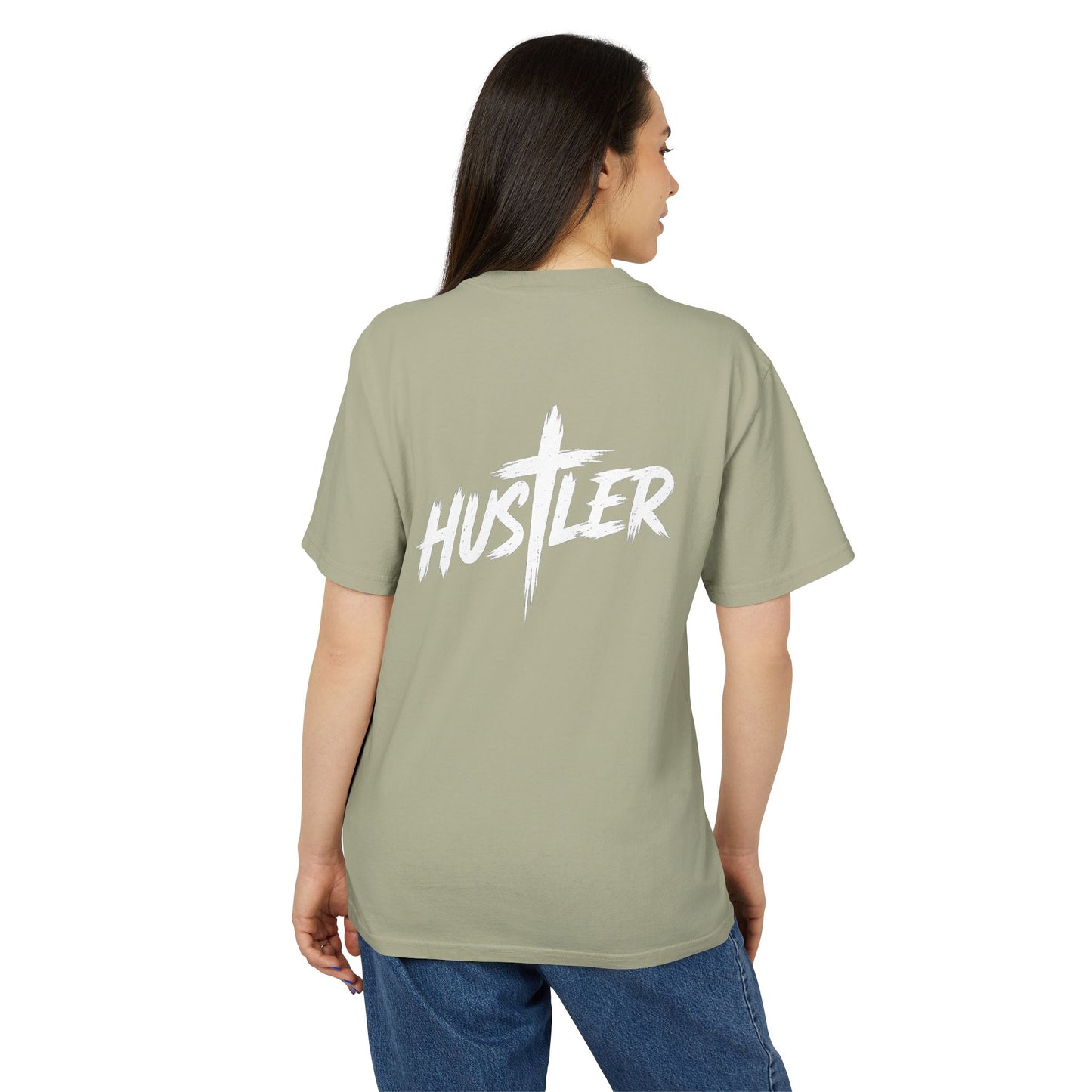 Unisex Heavy Faded Tee with 'HUSTLER' Design, Vintage T-Shirt, Relaxed Style Shirt, Casual Streetwear, Gift for Hustlers