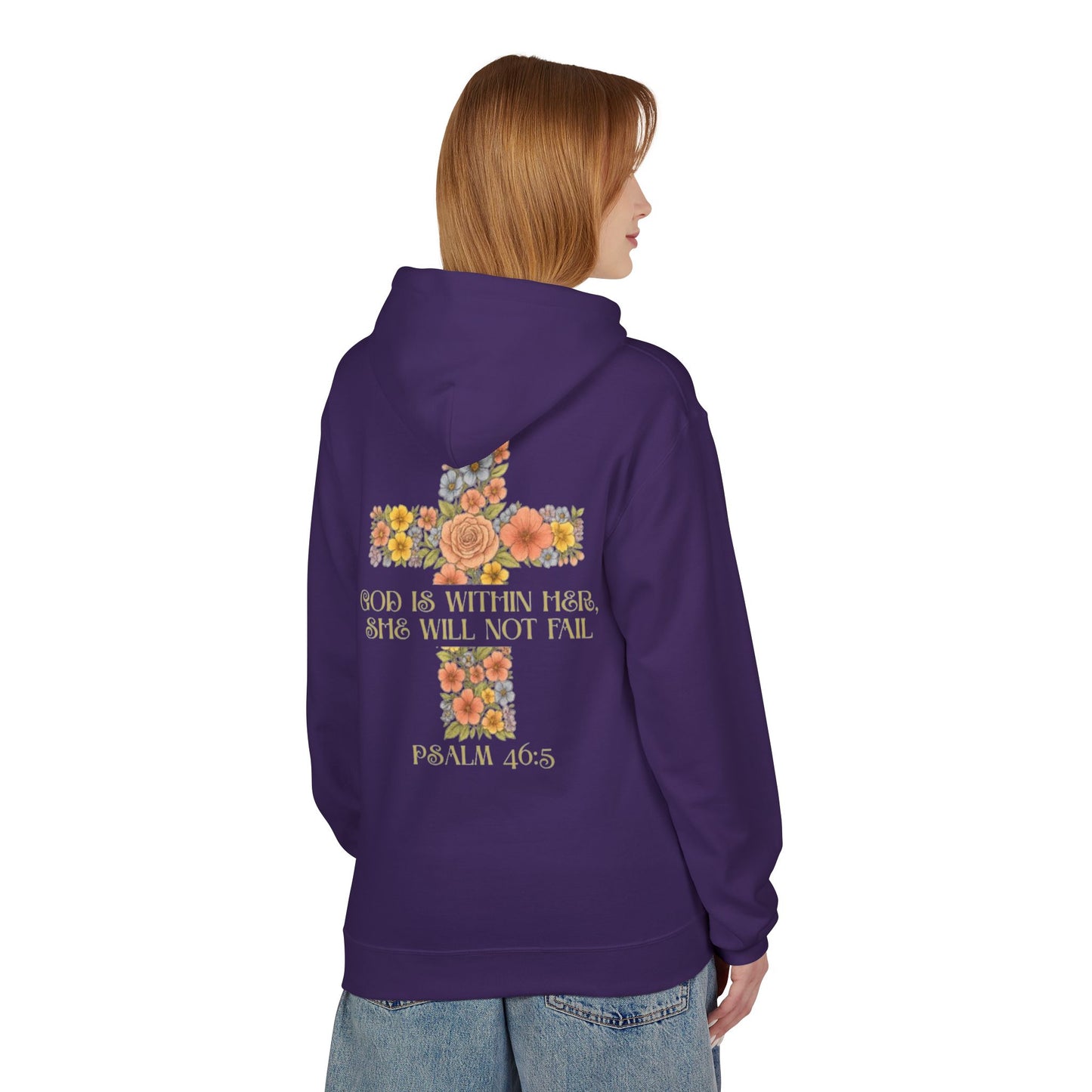Inspirational Floral Cross Hoodie - Cozy Fleece, Gift for Faith, Christian Apparel, Bible Verse Clothing, Spring Outfit