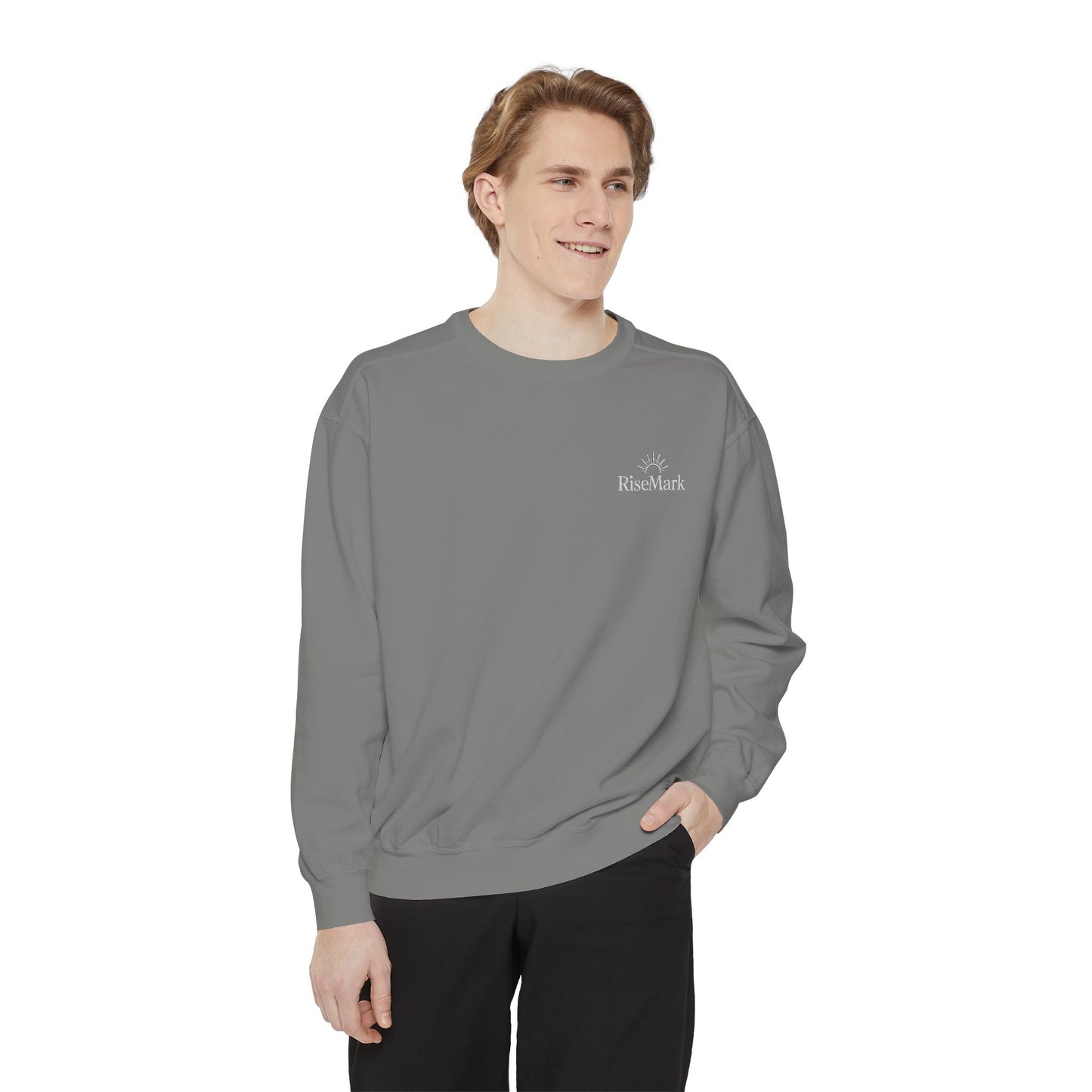 Floral Cross Inspirational Sweatshirt, Unisex Peach Pullover, Religious Gift for Women, Cozy Church Sweatshirt, Psalm 46:5 Apparel