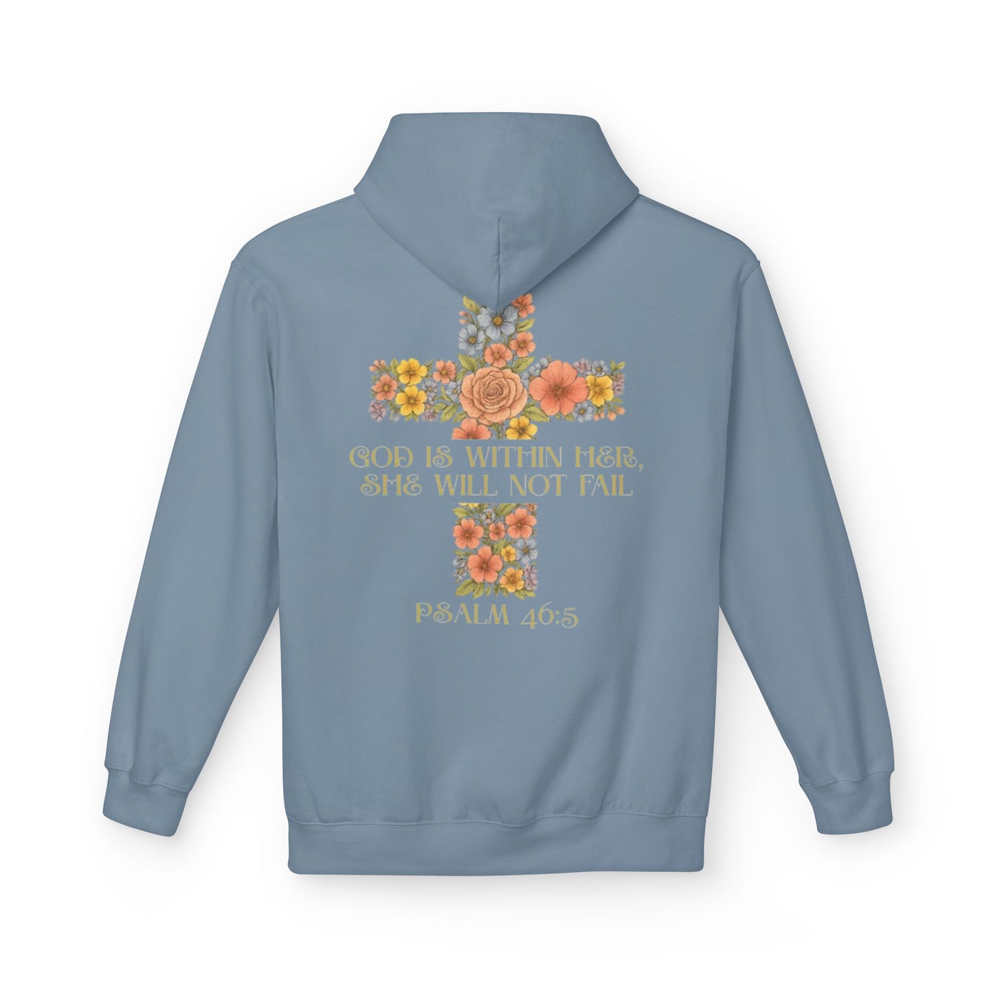 Inspirational Floral Cross Hoodie - Cozy Fleece, Gift for Faith, Christian Apparel, Bible Verse Clothing, Spring Outfit