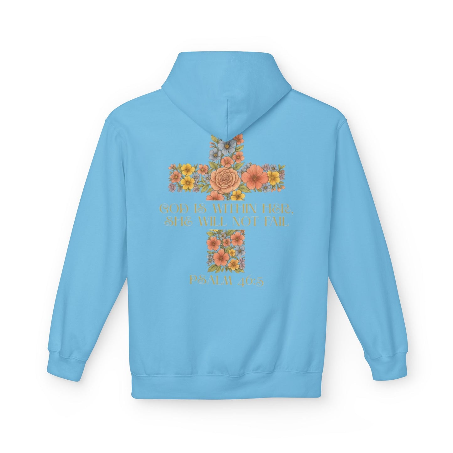 Inspirational Floral Cross Hoodie - Cozy Fleece, Gift for Faith, Christian Apparel, Bible Verse Clothing, Spring Outfit