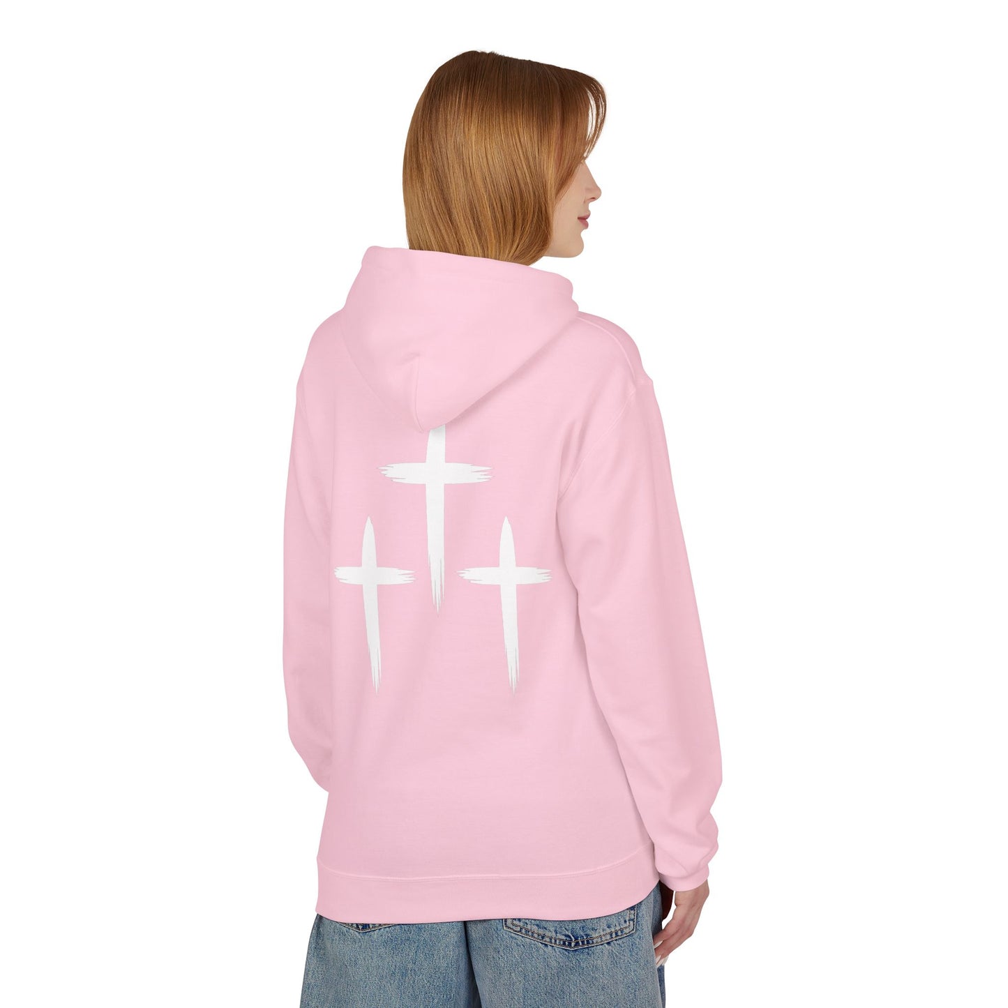 Faith-Inspired Unisex Fleece Hoodie with Cross Design | Cozy Religious Apparel | Perfect for Church, Gifts, Casual Wear