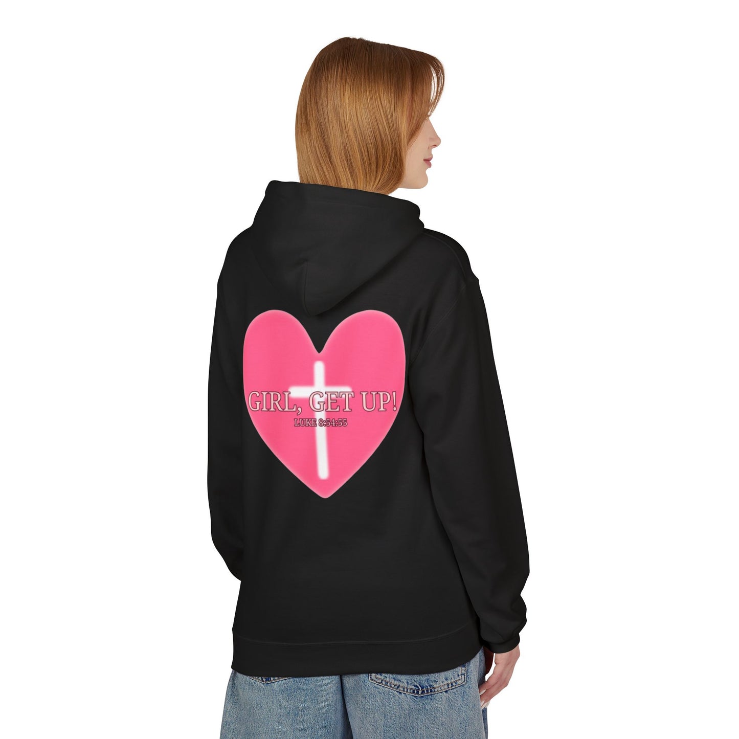 Motivational Fleece Hoodie - Girl, Get Up! Cozy Unisex Sweatshirt for Inspiration, Warmth, Gift for Her, Casual Wear, Everyday Comfort