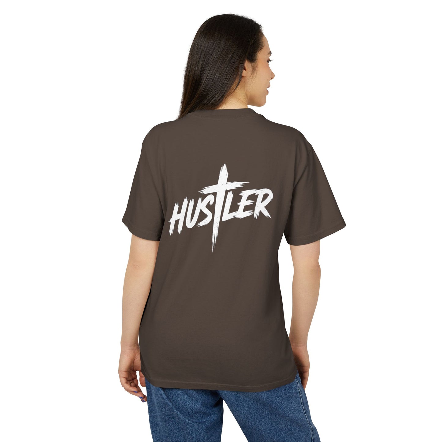 Unisex Heavy Faded Tee with 'HUSTLER' Design, Vintage T-Shirt, Relaxed Style Shirt, Casual Streetwear, Gift for Hustlers