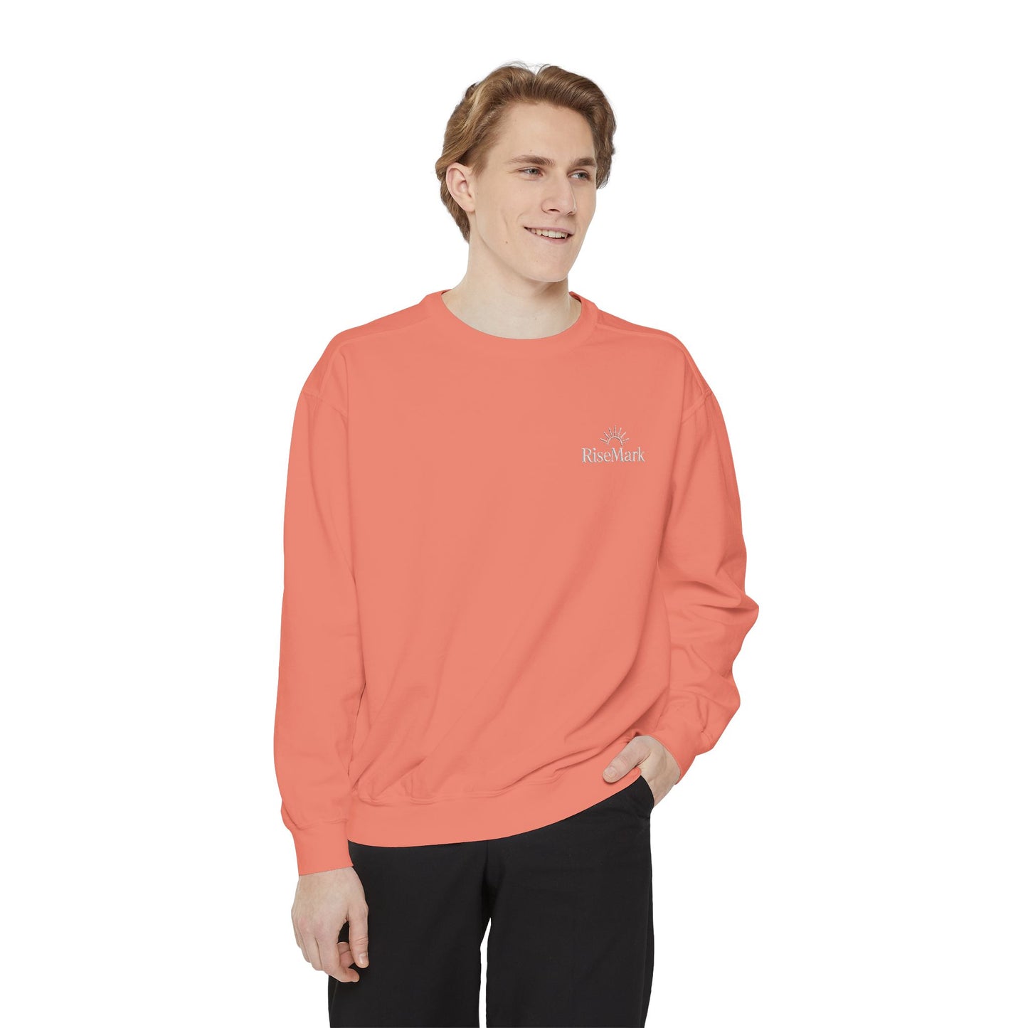 Floral Cross Inspirational Sweatshirt, Unisex Peach Pullover, Religious Gift for Women, Cozy Church Sweatshirt, Psalm 46:5 Apparel