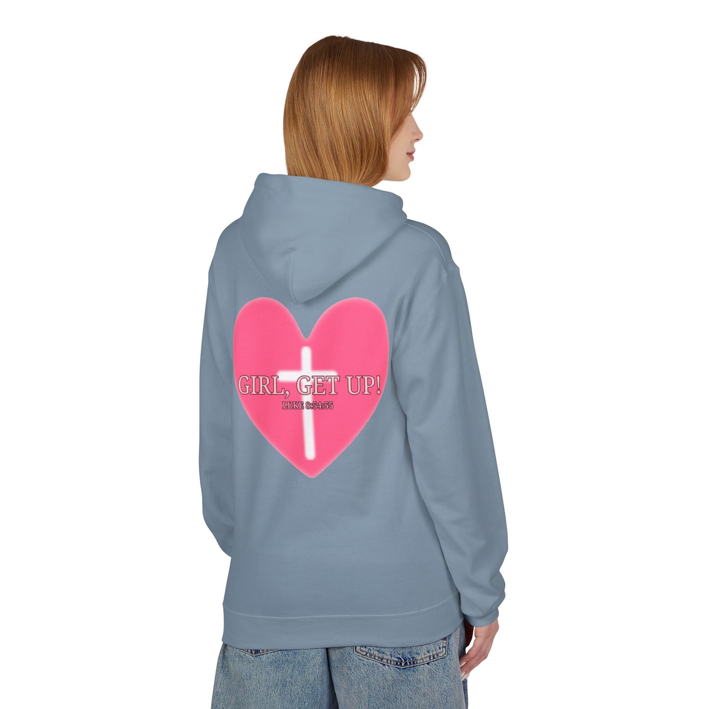 Motivational Fleece Hoodie - Girl, Get Up! Cozy Unisex Sweatshirt for Inspiration, Warmth, Gift for Her, Casual Wear, Everyday Comfort