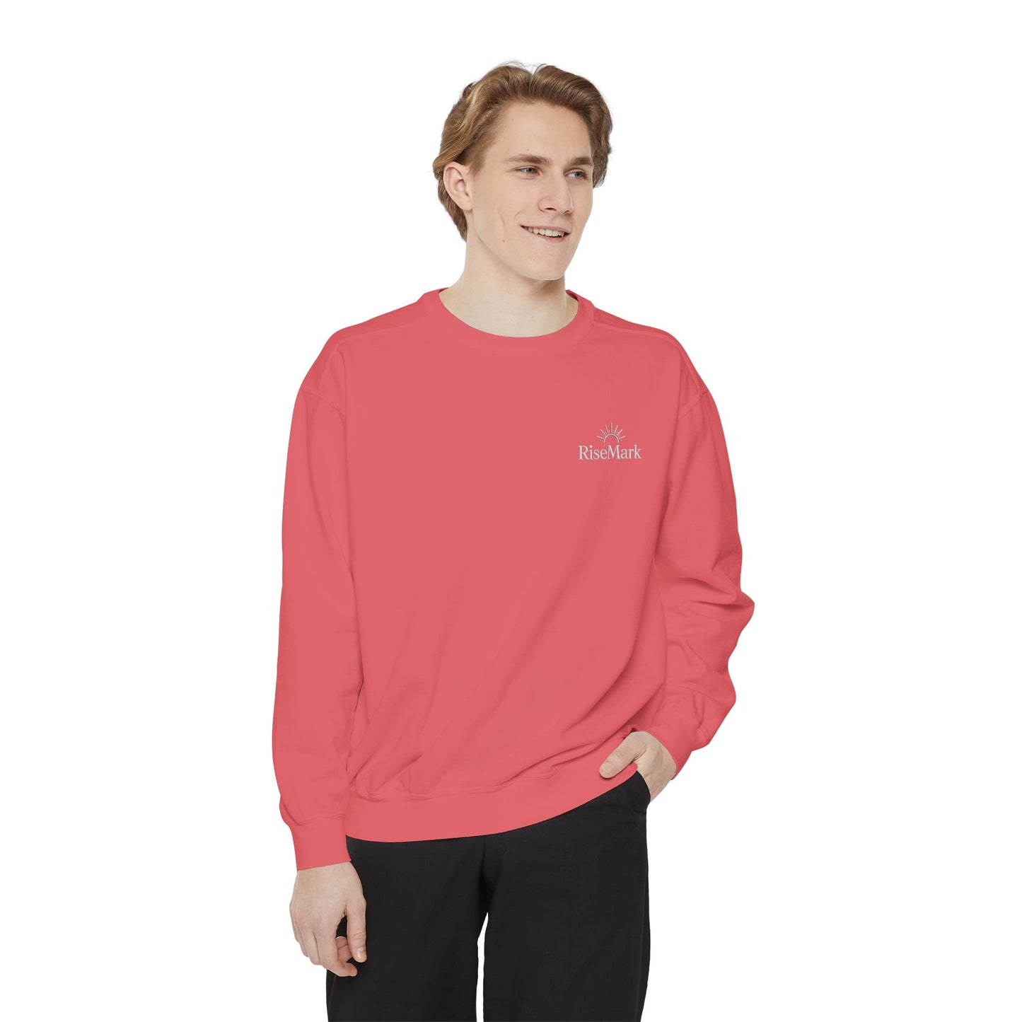Floral Cross Inspirational Sweatshirt, Unisex Peach Pullover, Religious Gift for Women, Cozy Church Sweatshirt, Psalm 46:5 Apparel